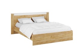 Двуспальная кровать с настилом ДСП Адель 140х200, белый/дуб крафт