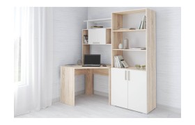 Стеллаж Стол компьютерный Квартет-12 со дуб /белый