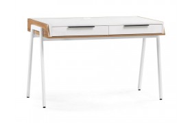 Стол компьютерный Рокс 116х65х77 белый / дуб вотан /