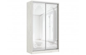 Шкаф-купе Тринити-4 (1,35 м), Дуб крафт белый