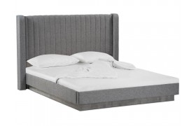 Кровать Tulip 160х200 с ПМ метрополитан грей / белая матовая