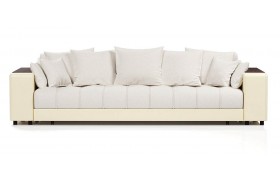 Диван кожаный прямой Дубай White