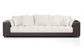 Диван кожаный прямой Дубай WhiteBlack