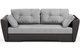 Диван прямой Амстердам Gray+экокожа Brown М