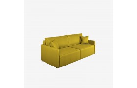 Диван прямой Hygge Slim желтый / рогожка