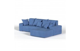 Диван угловой правый Amigo синий / велюр