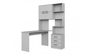 Стол компьютерный Эльброни левый шиншилла серая