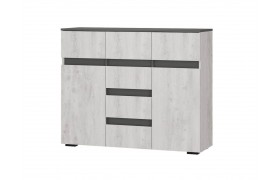 Комод Мрия КМ-15, Бетон пайн светлый, графит