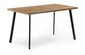 Кухонный стол Тринити Лофт 140x80 дуб крафт золотой / черный матовый дере