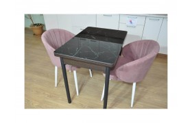 Обеденная группа Симпл фотопечать Мрамор черный №7