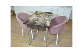 Обеденная группа Симпл фотопечать Цветы на досках №11