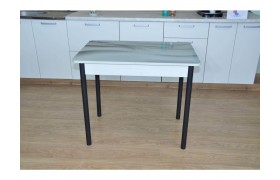 Кухонный стол обеденный раздвижной Нью йорк фотопечать / бетон белый Текс