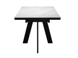 Стол DikLine SKM110 Керамика Белый мрамор/опоры черные фото