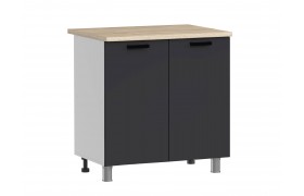 Кухонный гарнитур МК Аленушка Н 800 Лаванда Сталь, скоба черный (без столешницы)