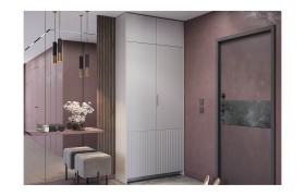 Шкаф 2-х створчатый Пандора 01 Кашемир/MF03 антресолью