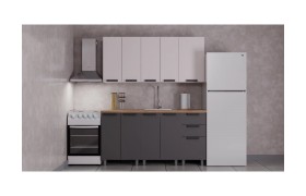 Кухня ГК Аленушка 1,6м Лаванда Кашемир/Сталь,скоба черный