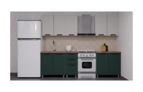 Кухонный гарнитур ГК Аленушка 2м Лаванда Керамика/Изумруд,скоба черный
