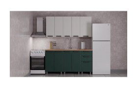 Кухня ГК Аленушка 1,6м Лаванда Керамика/Изумруд,скоба черный