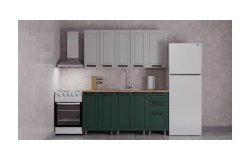 Кухня ГК Аленушка 1,6м Лилия Керамика/Изумруд,скоба черный