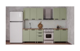 Кухня ГК Аленушка 2 м Фисташка/скоба черный