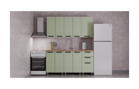 Кухня ГК Аленушка 1,6м Магнолия Фисташка/скоба черный