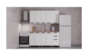 Кухонный гарнитур ГК Аленушка 1,6м Магнолия Молочный/скоба черный