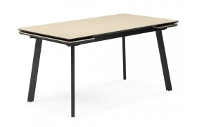 Кухонный стол Норман 140(200)х80 okara light yellow / черный Керамический