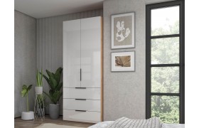 Шкаф 2-х дверный с полками и ящиками, 90 см Люкс