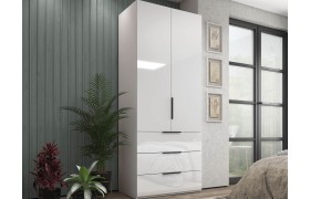 Шкаф 2-х дверный с полками и ящиками, 90 см Люкс