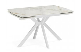 Кухонный стол Катчел-2 120(180)x80 calacatta gold / белый Керамический