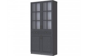 Витрина гостиную Шкаф-Апполия, Графит серый/Лунный кратер