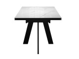 Стол DikLine SFM120 стекло Оптивайт Белый мрамор/подстолье черно распродажа