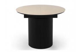 Стол на кухню Стивен 100(140) okara light yellow / черный Керамический