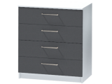 Комод №1 Иннэс-7, Белый/Графит недорого