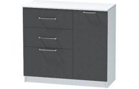 Комод №2 Иннэс-7, Белый/Графит