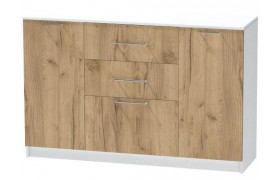 Комод №3 Иннэс-7, Белый/Крафт золотой