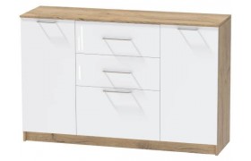 Комод №3 Иннэс-7, Крафт золотой/Белый глянец