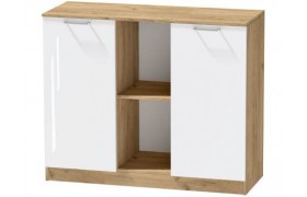 Комод №4 Иннэс-7, Крафт золотой/Белый глянец