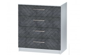 Комод №1 Иннэс-7, Белый/Бетон графит