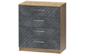 Комод №1 Иннэс-7, Крафт золотой/Бетон графит