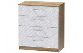 Комод №1 Иннэс-7, Крафт золотой/Бетон снежный