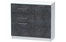 Комод №2 Иннэс-7, Белый/Бетон графит