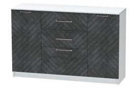 Комод №3 Иннэс-7, Белый/Бетон графит