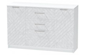 Комод №3 Иннэс-7, Белый/Бетон снежный