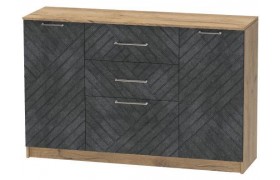 Комод №3 Иннэс-7, Крафт золотой/Бетон графит