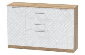 Комод №3 Иннэс-7, Крафт золотой/Бетон снежный