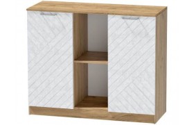 Комод №4 Иннэс-7, Белый/Бетон снежный