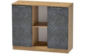 Комод №4 Иннэс-7, Крафт золотой/Бетон графит