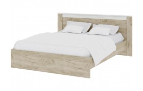 Двуспальная кровать 160х200 Адель с настилом ДСП - Крафт /белый