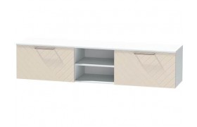 Платяной шкаф Тумба для ТВ-техники подвесная Иннэс-7, Белый/Тирамису матовый